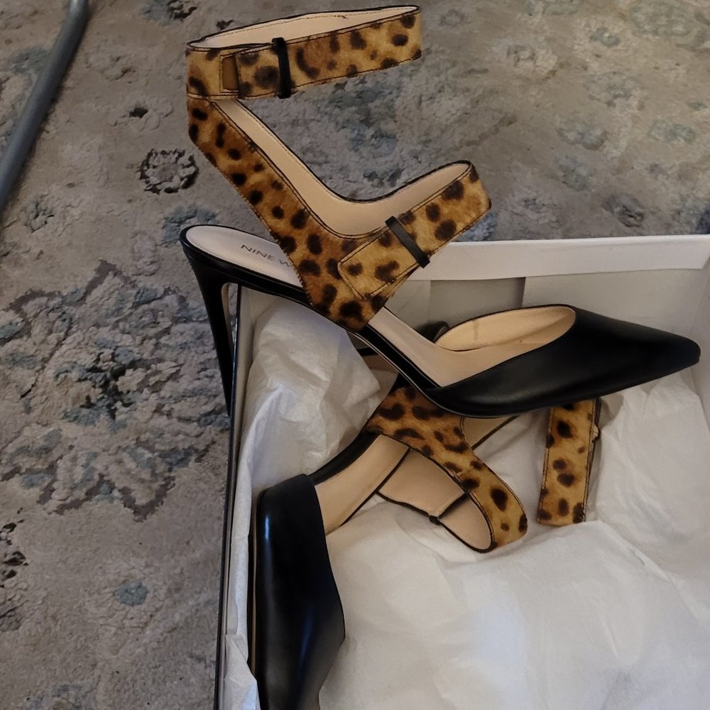 heels  so sexy    combo  black and leopard